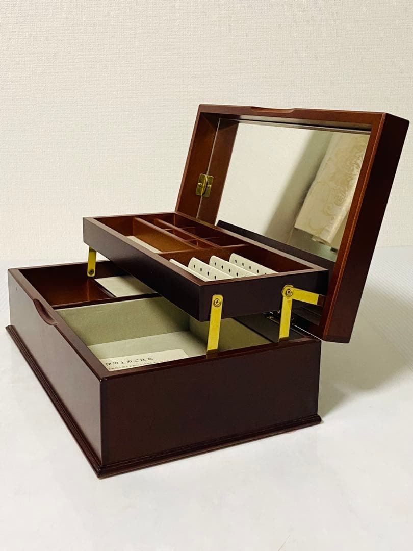 【 美品 】茶谷産業 全長31.2㎝ 大型二段オルゴール付 ジュエリーボックス