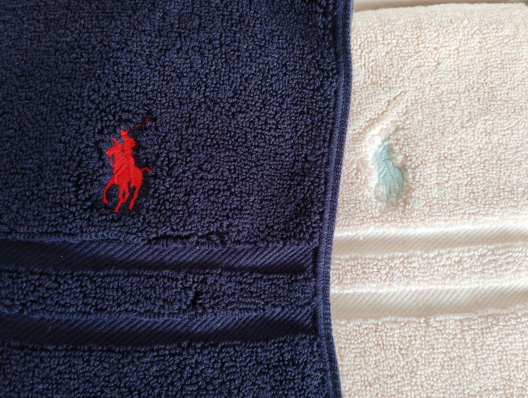 Ralph Lauren バスマットセット ピンク ネイビー45×65cm
