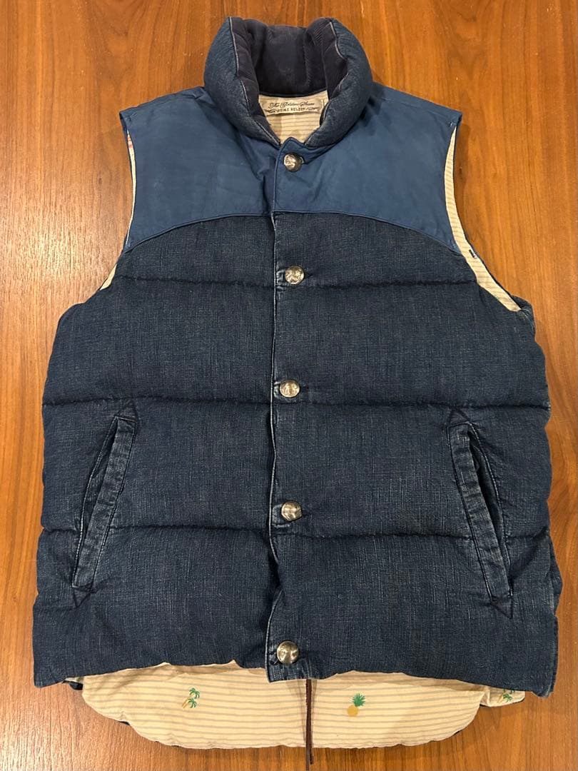 REMI RELIEF＊BEAMS別注DENIM DOWN VEST/L試着のみ