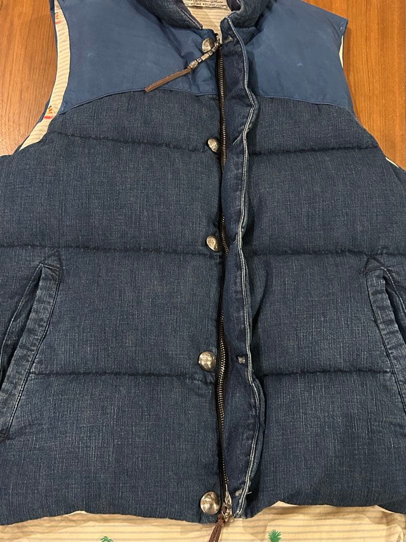 REMI RELIEF＊BEAMS別注DENIM DOWN VEST/L試着のみ