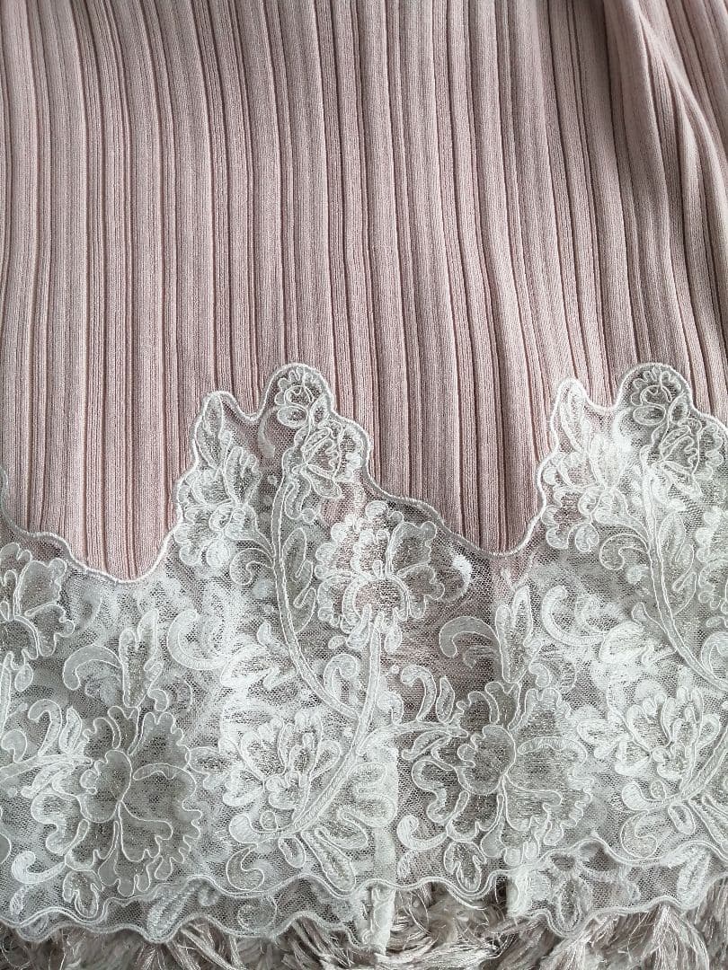 ワンピース Lilou Lace Hem Knit Dress misty rose S