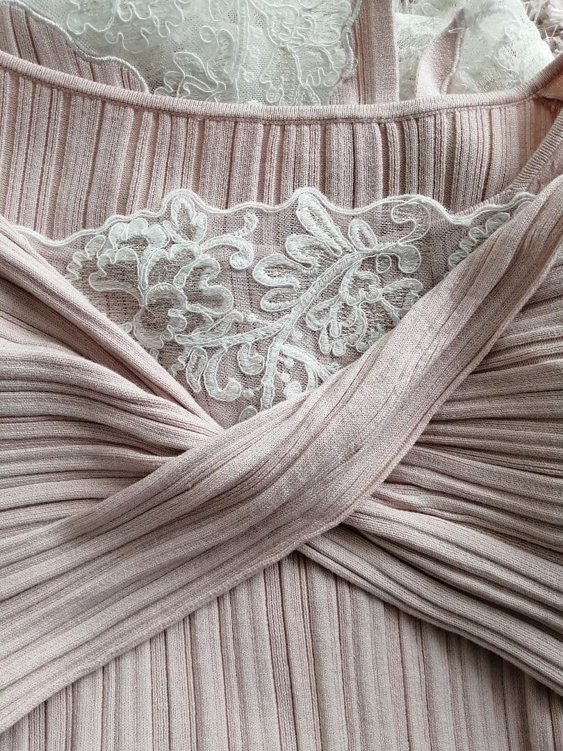 ワンピース Lilou Lace Hem Knit Dress misty rose S