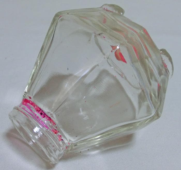 ☆アルコールランプ☆オイル☆ランタン☆花形☆ピンク☆菱形タンク☆三つ足☆