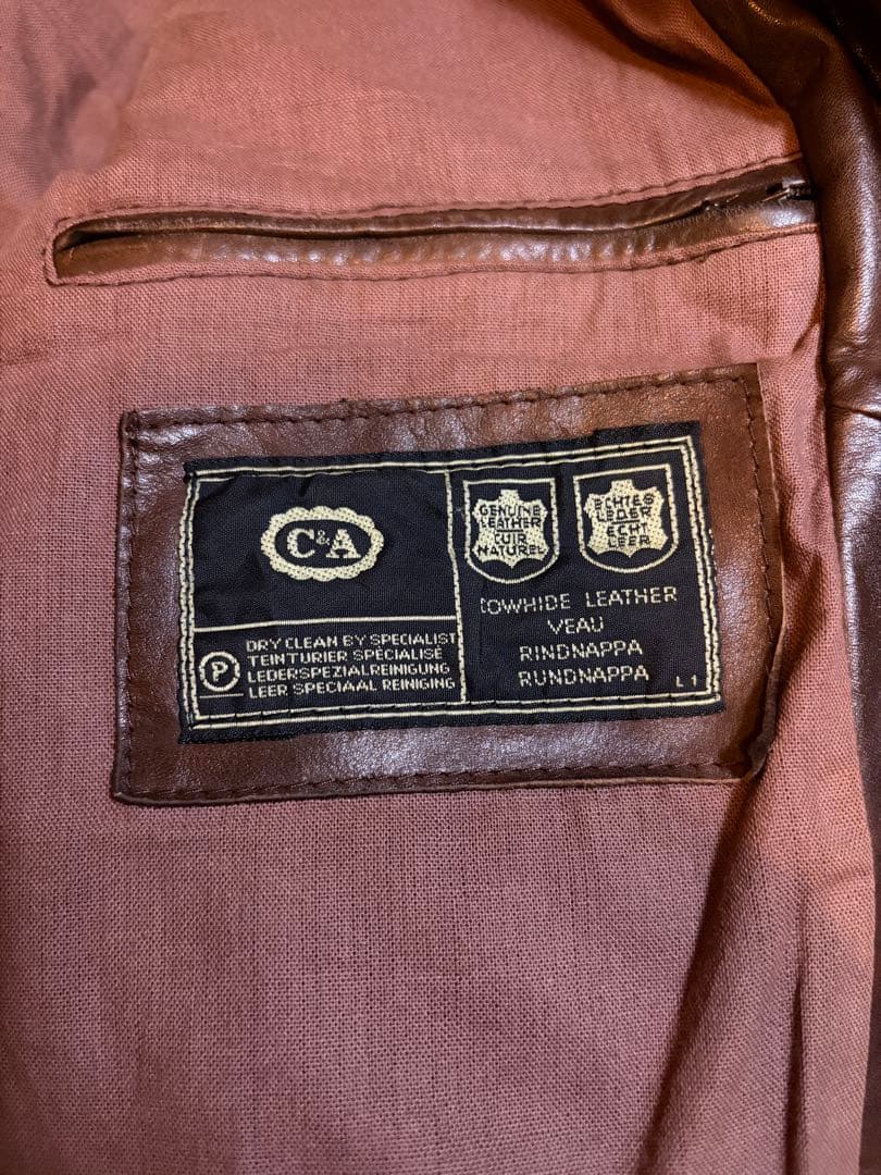 古着 70s~80s ハンティングレザージャケット ユーロヴィンテージ C&A