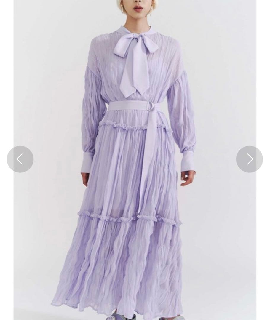 PAMEO POSE Pleated Dress ワンピース ベルト付 リボン