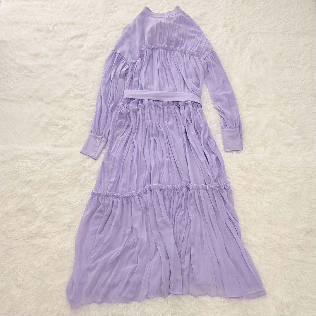 PAMEO POSE Pleated Dress ワンピース ベルト付 リボン