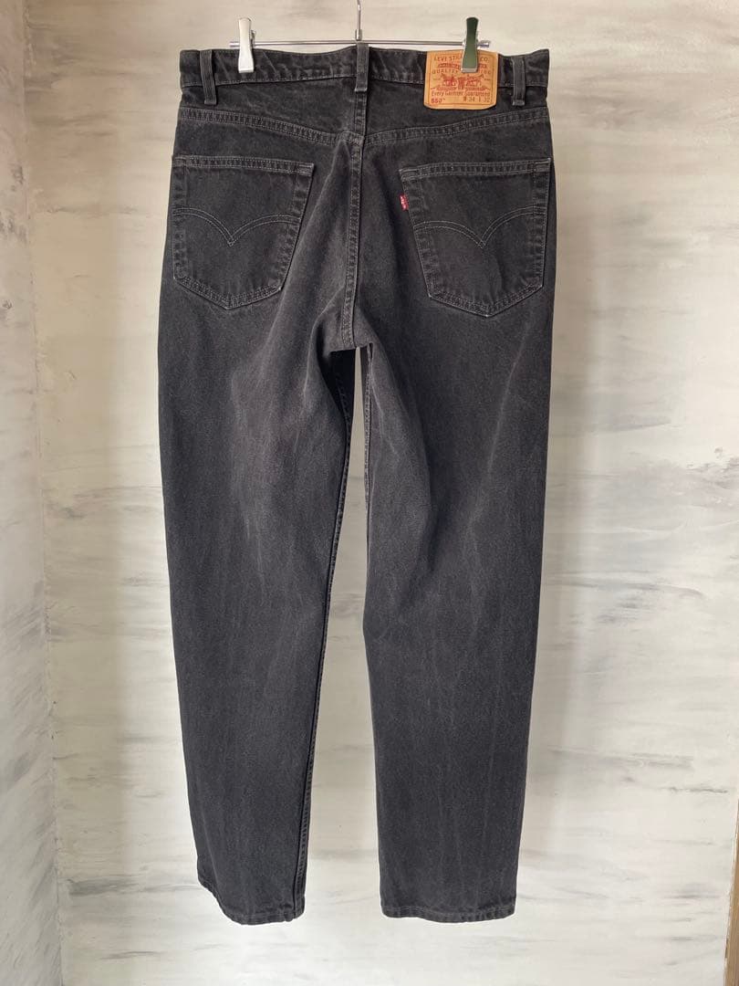 豚*汁様 00‘s Levi’s 550 W34 L32/リーバイス ブラックデ