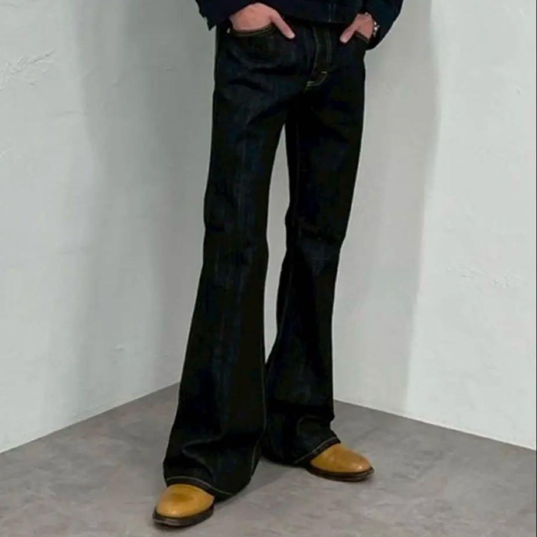 パンツ Lee black flared denim