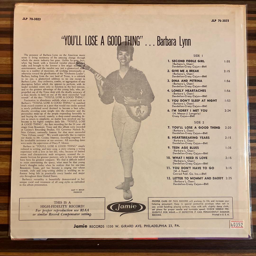 洋楽 Barbara Lynn YOU'LL LOSE A GOOD THING