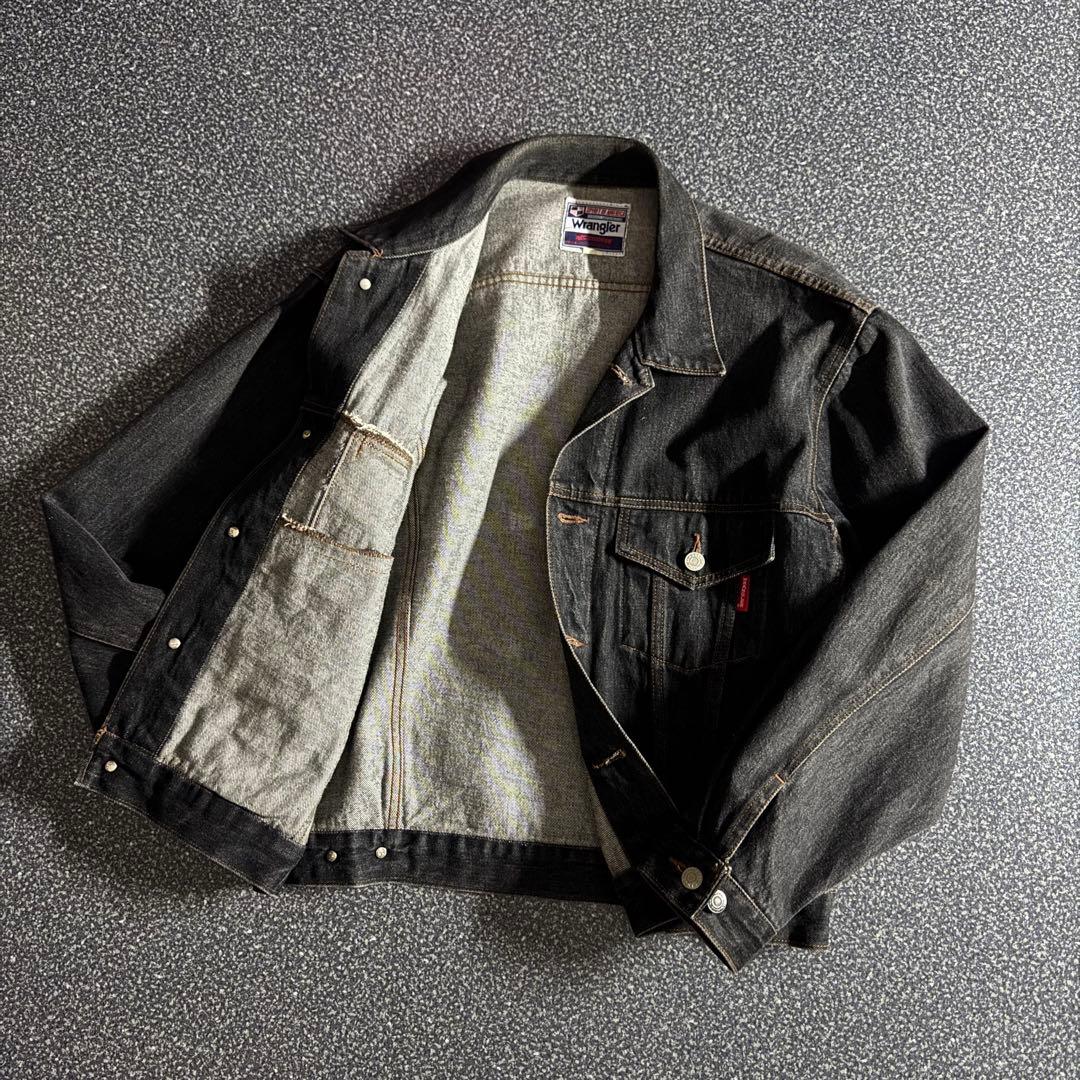 ジャケット・アウター 90s wrangler black denim trucker jacket