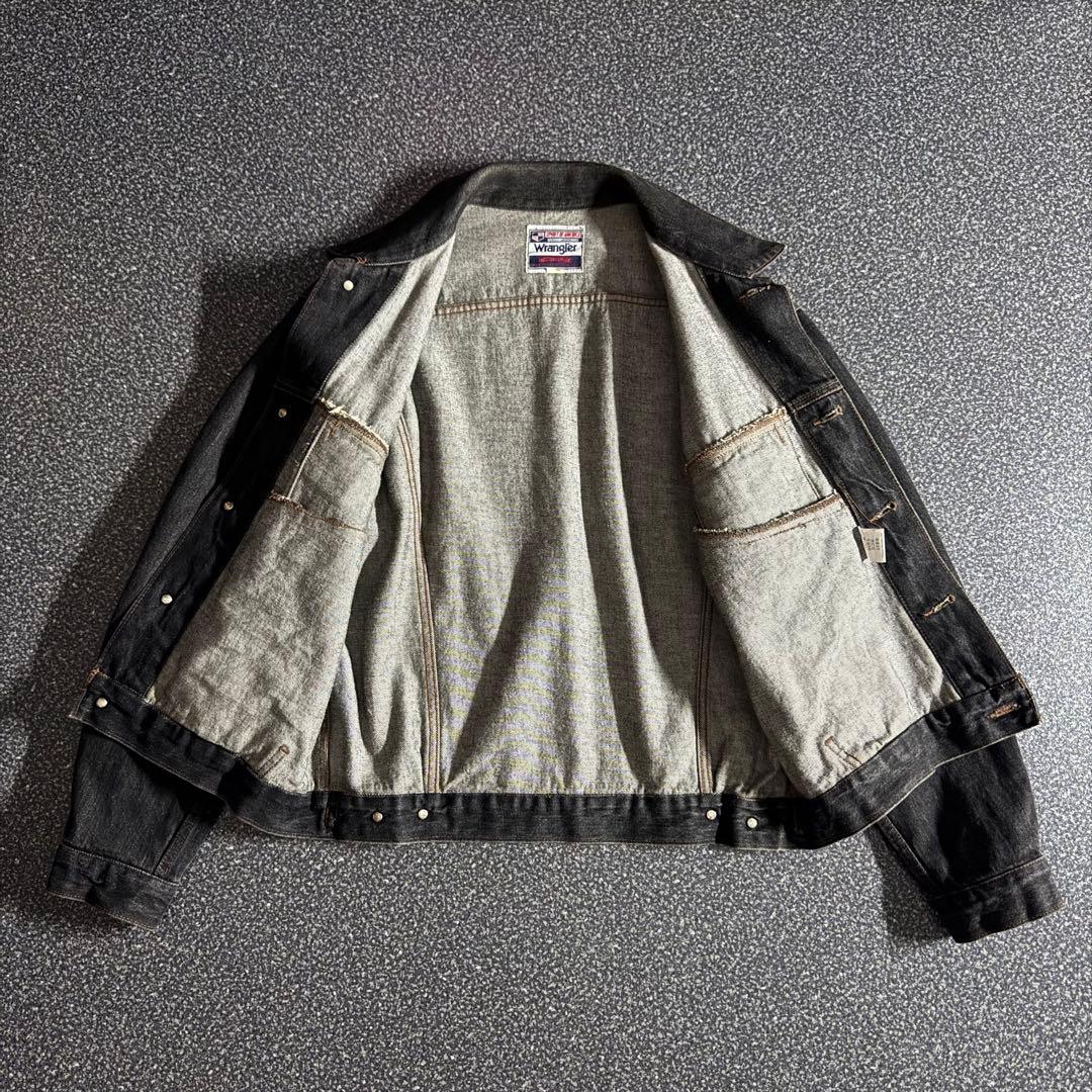ジャケット・アウター 90s wrangler black denim trucker jacket