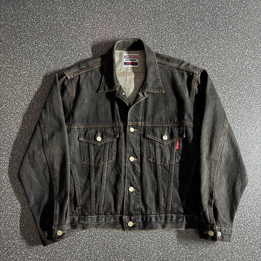 ジャケット・アウター 90s wrangler black denim trucker jacket