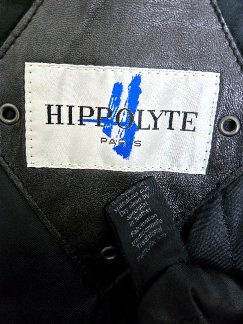 ヴィンテージHIPPOLYTE レザー ライダース コート ジャケット 革ジャン