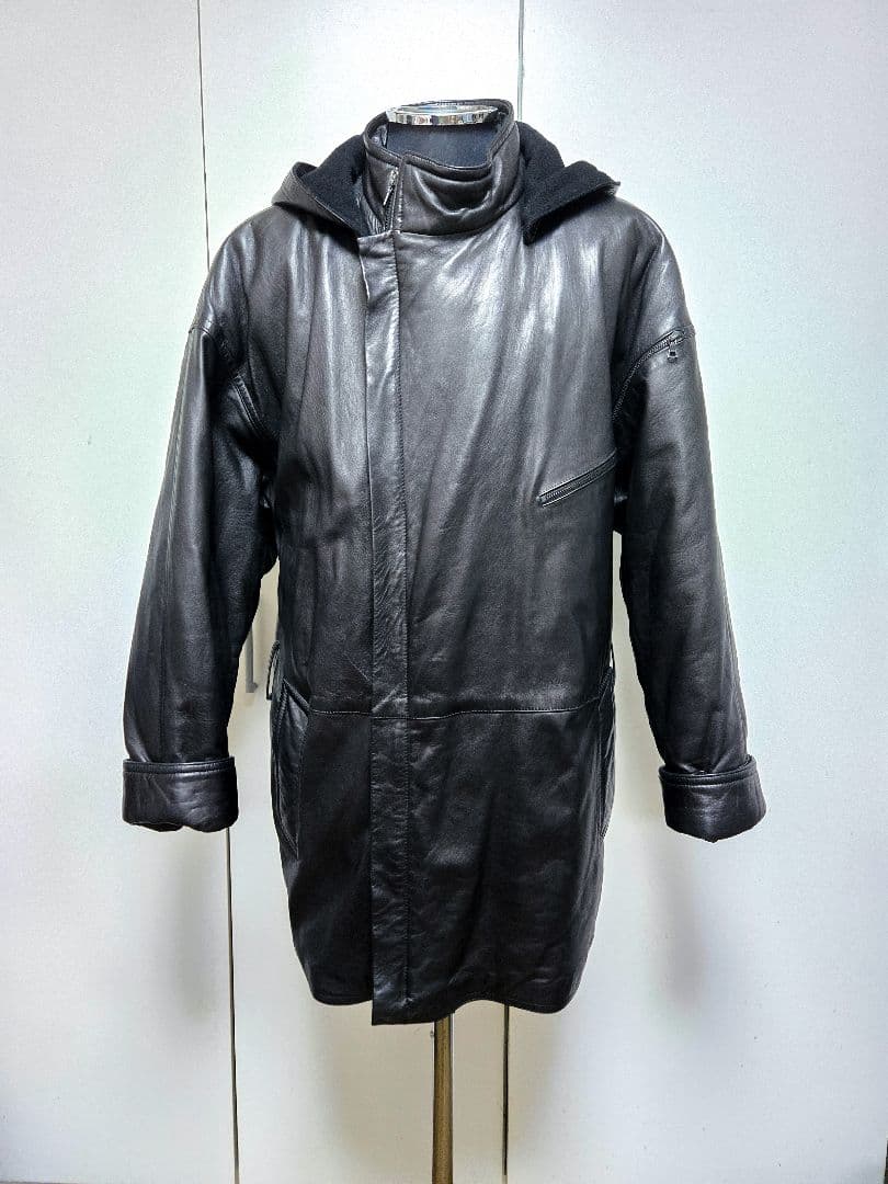 ヴィンテージHIPPOLYTE レザー ライダース コート ジャケット 革ジャン
