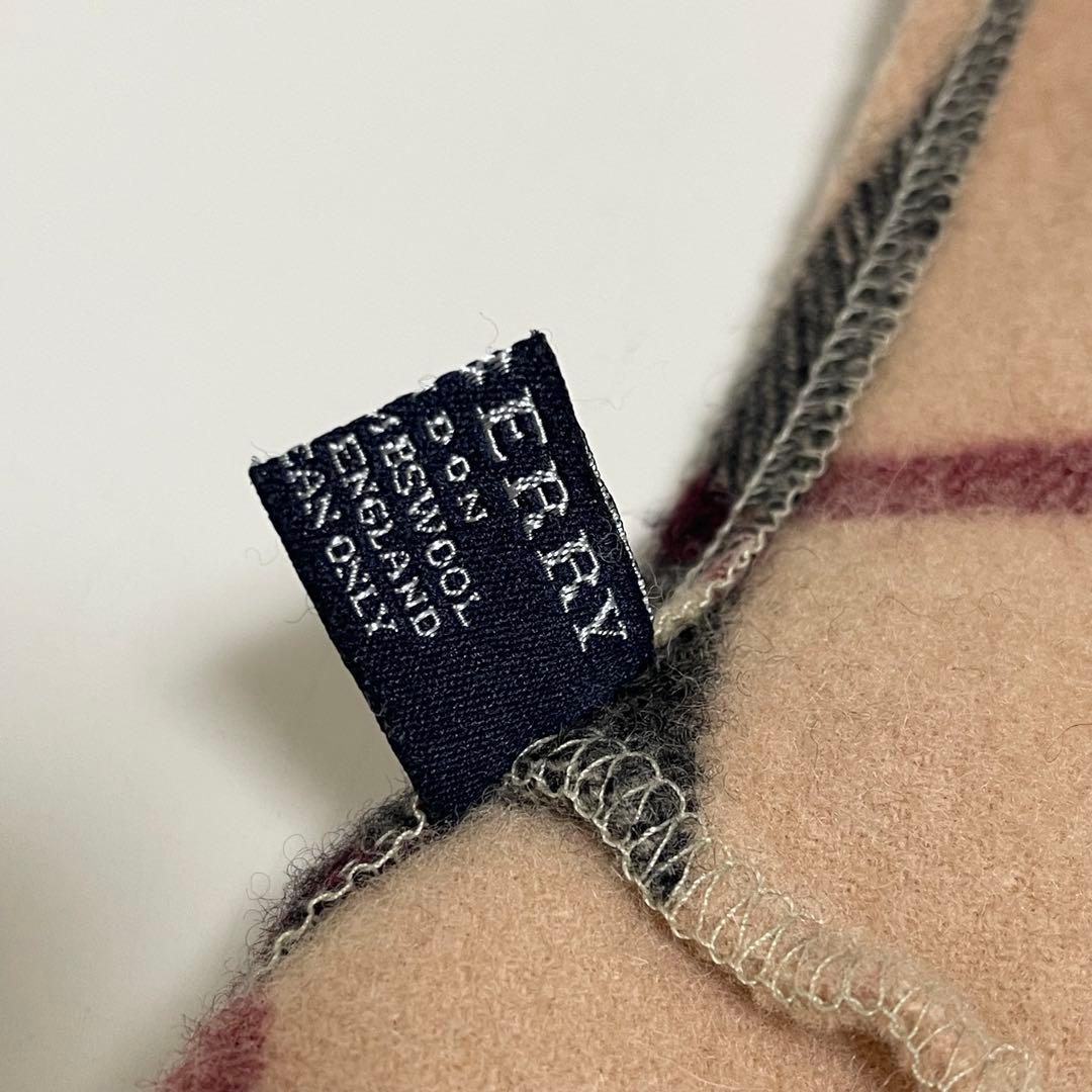 BURBERRY バーバリー ウール ノバチェック フリンジ ポンチョ ベージュ