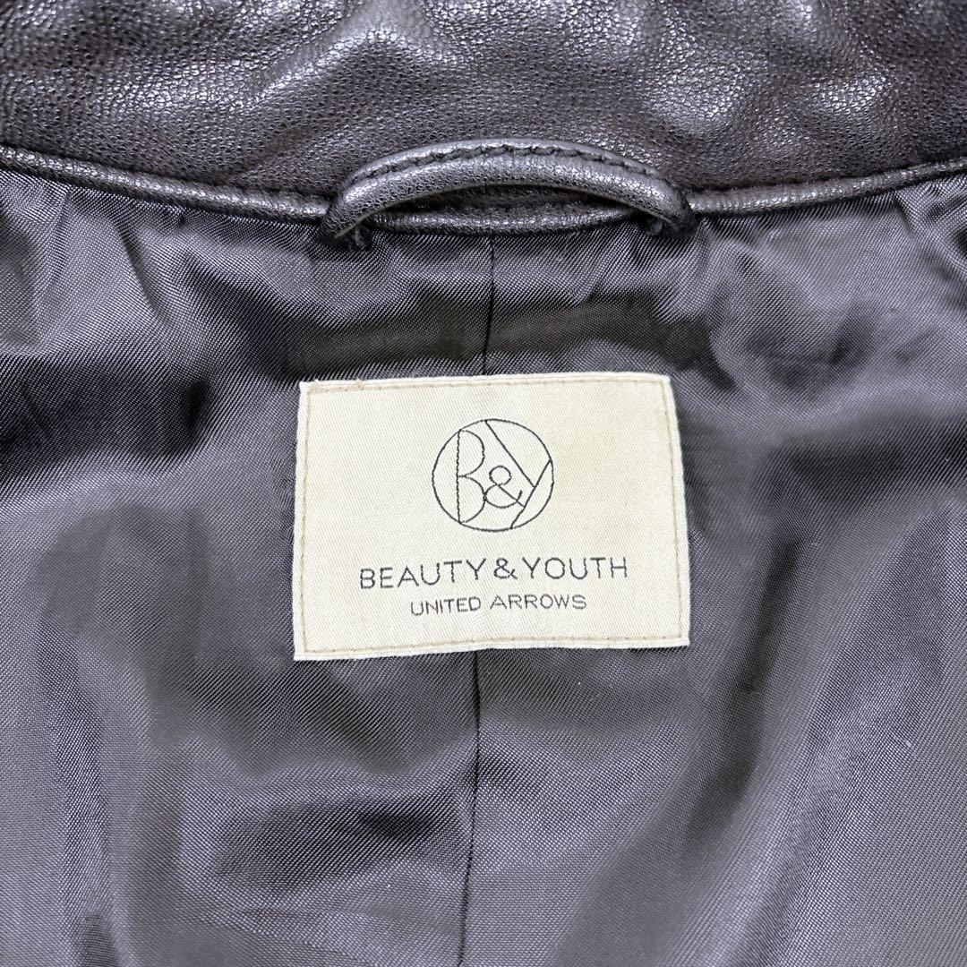 シュウBEAUTY&YOUTH やぎ革 シングルライダースジャケット