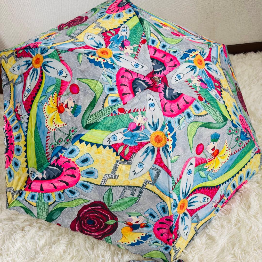 OLLEBOREBLA アルベロベロ 折り畳み傘 雨晴れ兼用 ブタさん　刺繍