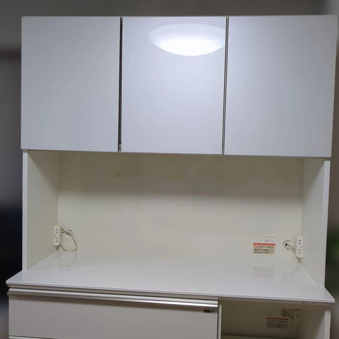 とねのをん様3/20まで　綾野製作所　食器棚 W120 引き出し式 ホワイト　白