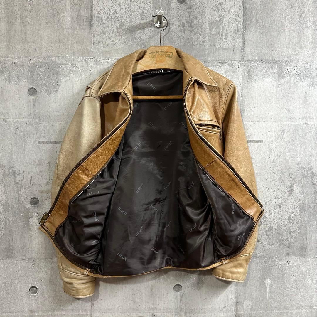 ル*ん様 70s Schott シングルライダース 本革ジャケット USA製 ヴ