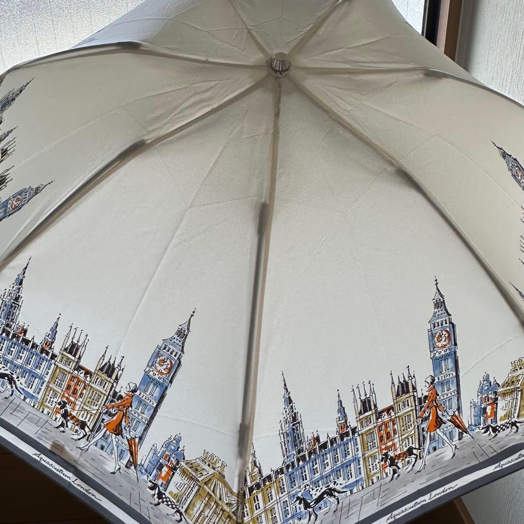【未使用•タグ付き】アクアスキュータム　ロンドン風景 折りたたみ傘　雨傘　傘