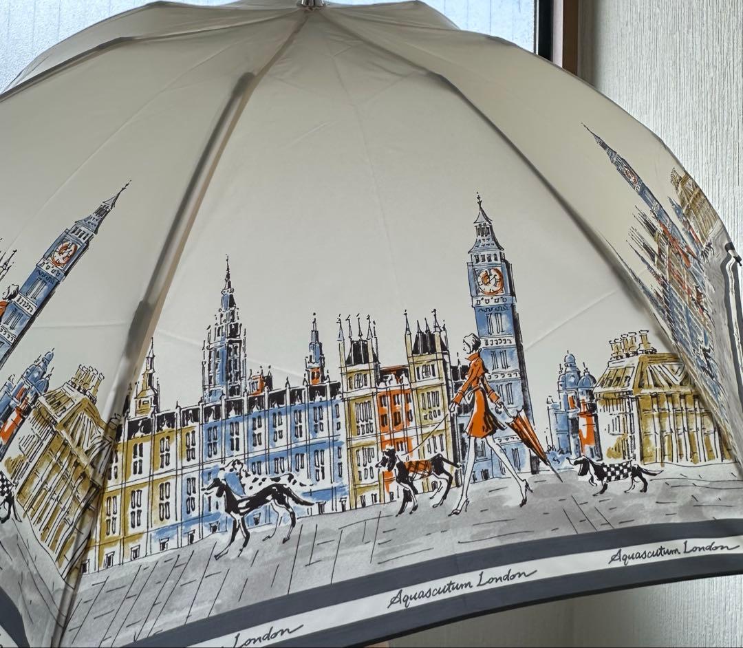 【未使用•タグ付き】アクアスキュータム　ロンドン風景 折りたたみ傘　雨傘　傘