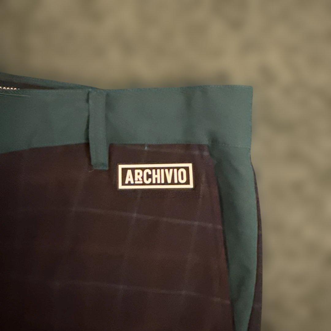 ARCHIVIO ダークネイビー チェック柄パンツ