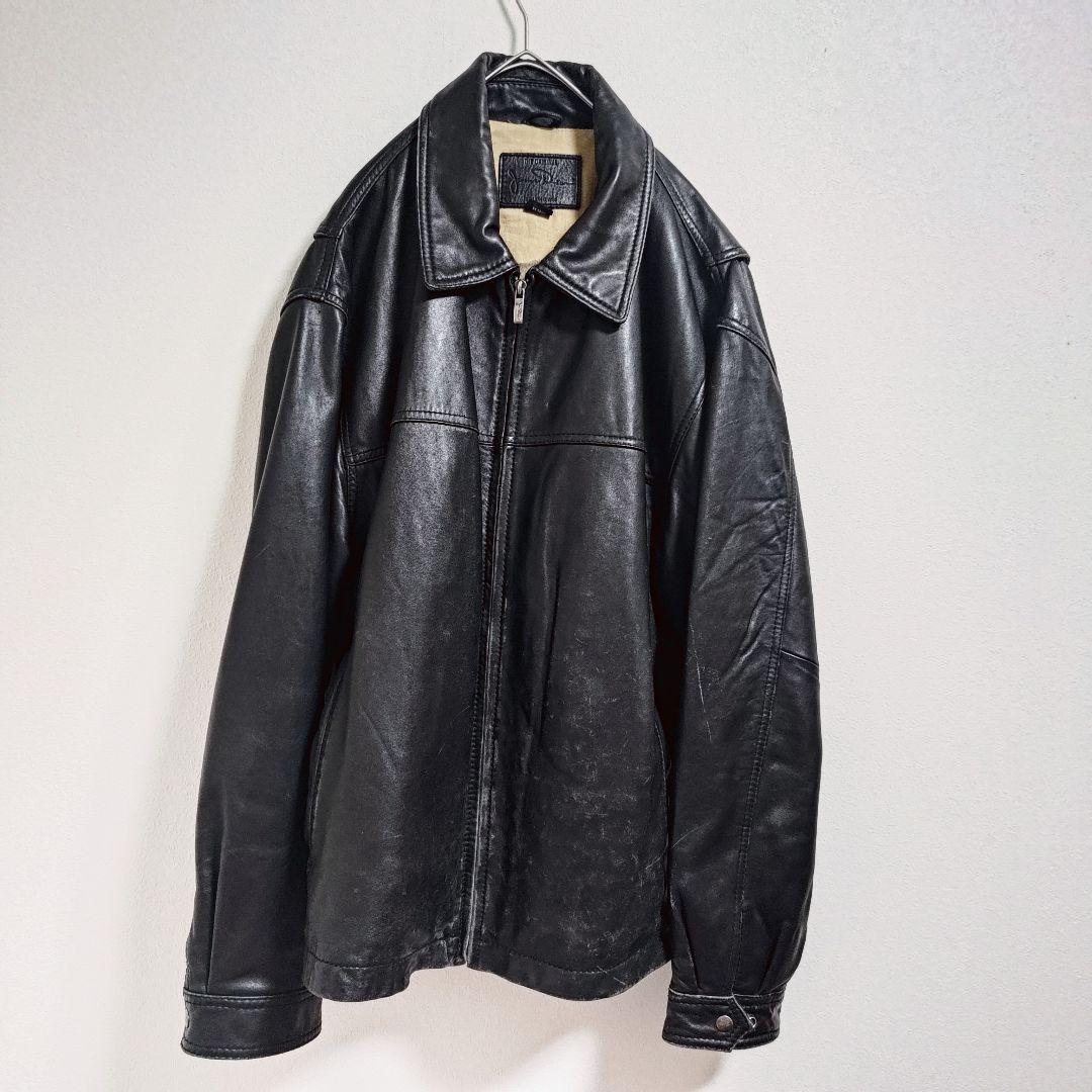 Vintage Black leather ブルゾン ブラックレザー 本革