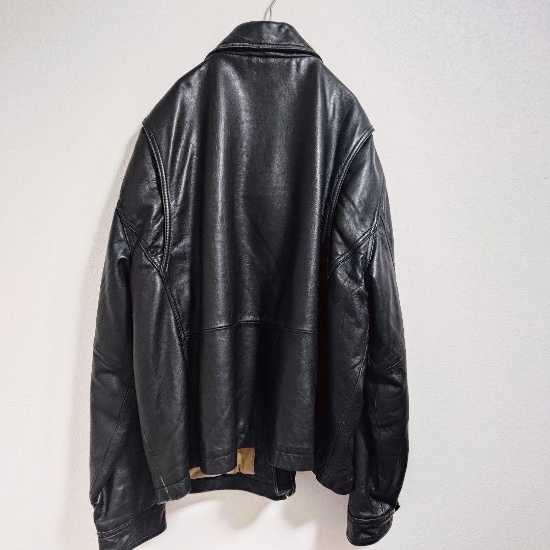 Vintage Black leather ブルゾン ブラックレザー 本革