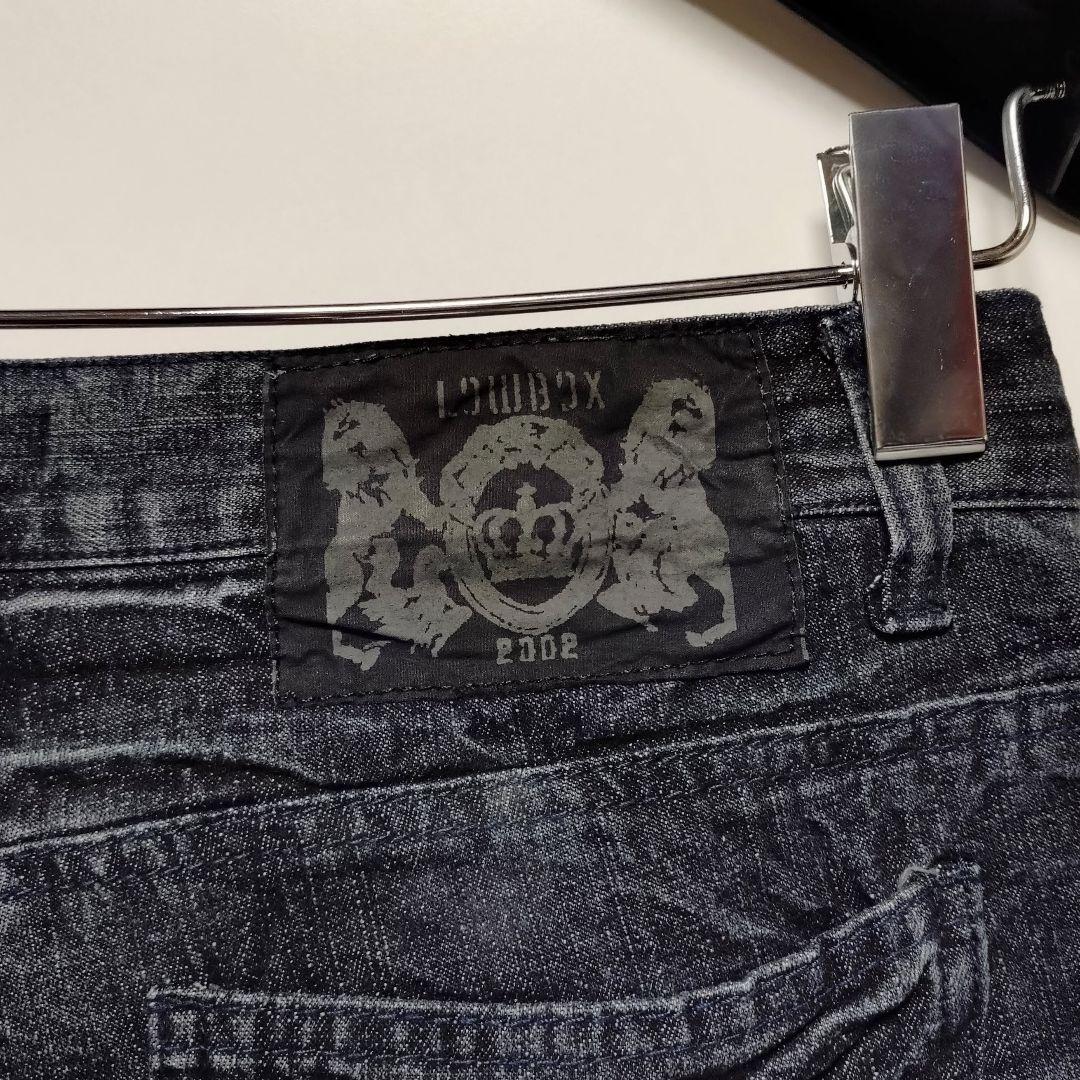【LOWBOX】２連チェーン付き ケミカル デニムパンツ Ｌ メンズ