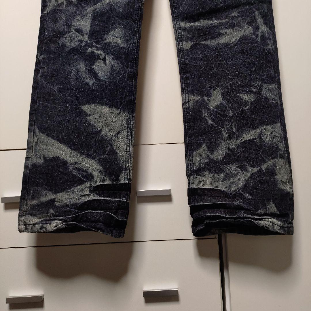 【LOWBOX】２連チェーン付き ケミカル デニムパンツ Ｌ メンズ