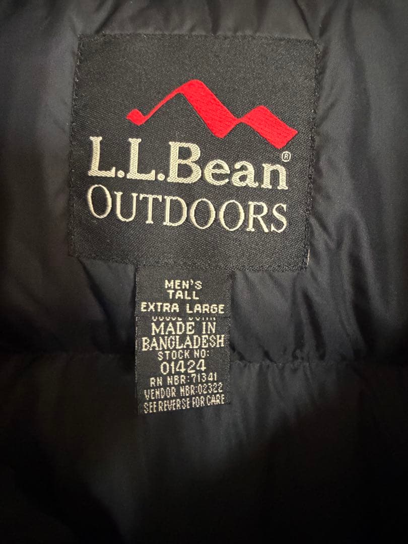 L.L.Bean ブラックダウンベスト メンズXL