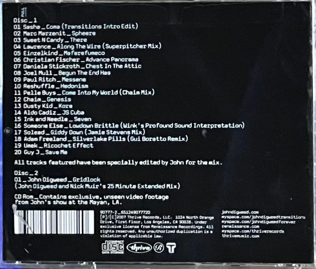 John Digweed Transitions Vol.3 2CD 廃盤