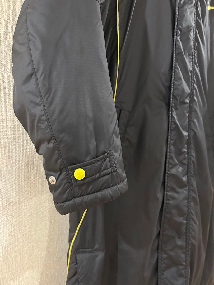 ナイキ サッカーベンチコート グレー&イエロー サイズXS 取外可能フード 美品