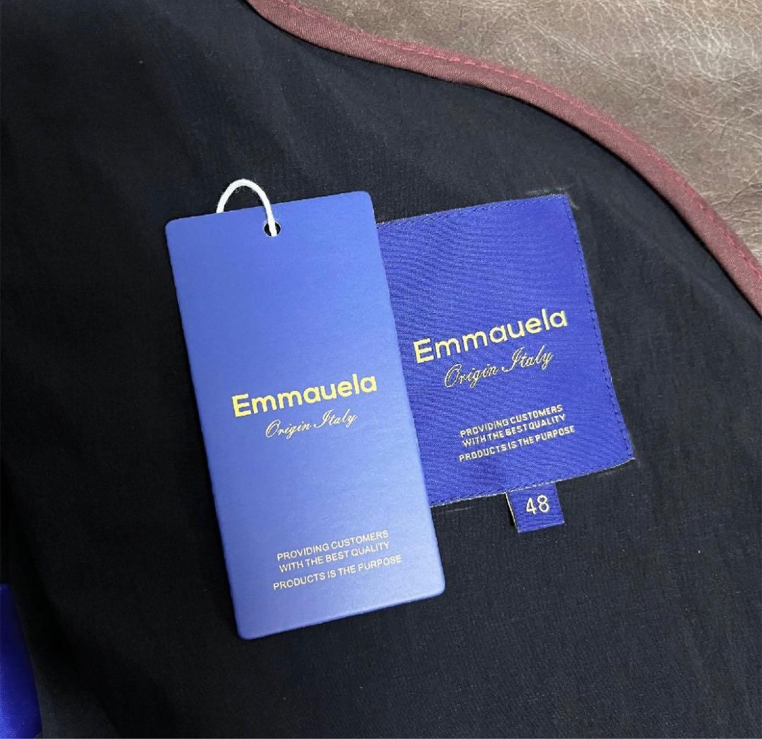 Emmuela レザーとウール混合ジャケット　定価130,000円