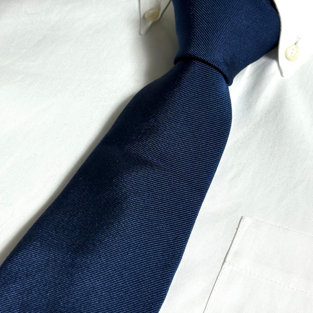 Makers Shirt鎌倉 ネクタイ ネイビー ソリッド 無地 ネイビー