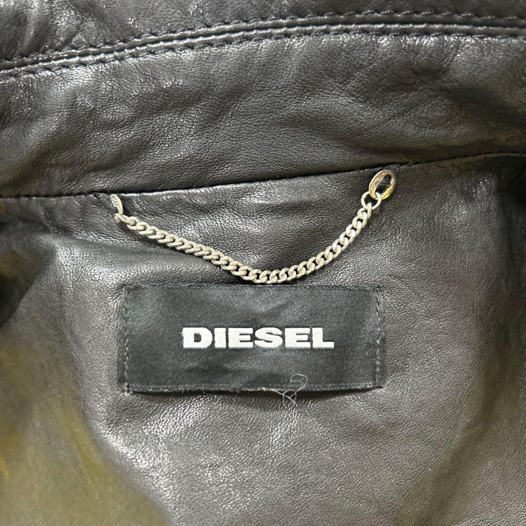 【超激レアL】幻の逸材 DIESEL レザージャケット黒 羊革 ラムレザー