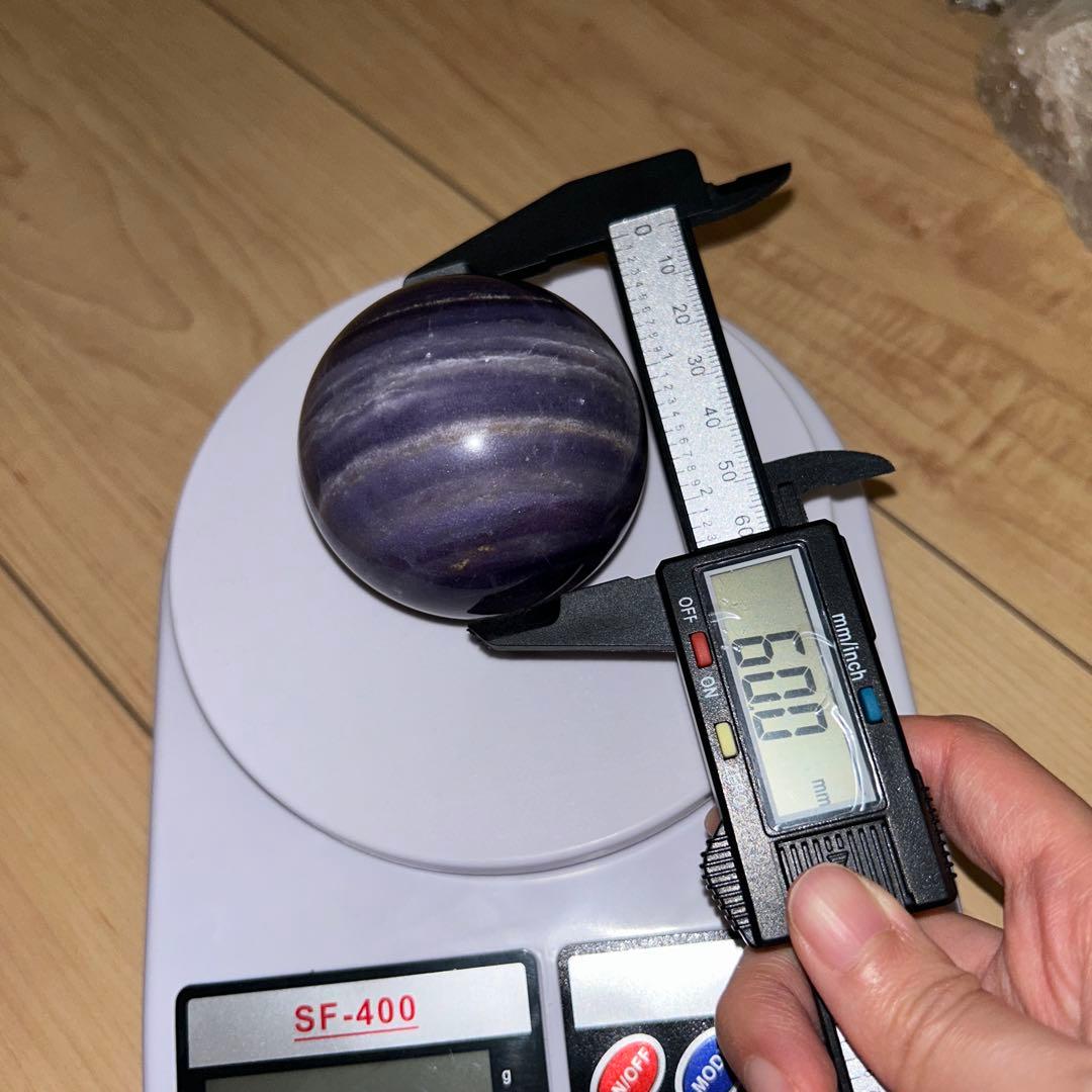 シルキーフローライト スフィア 60ミリ 345g 天然石