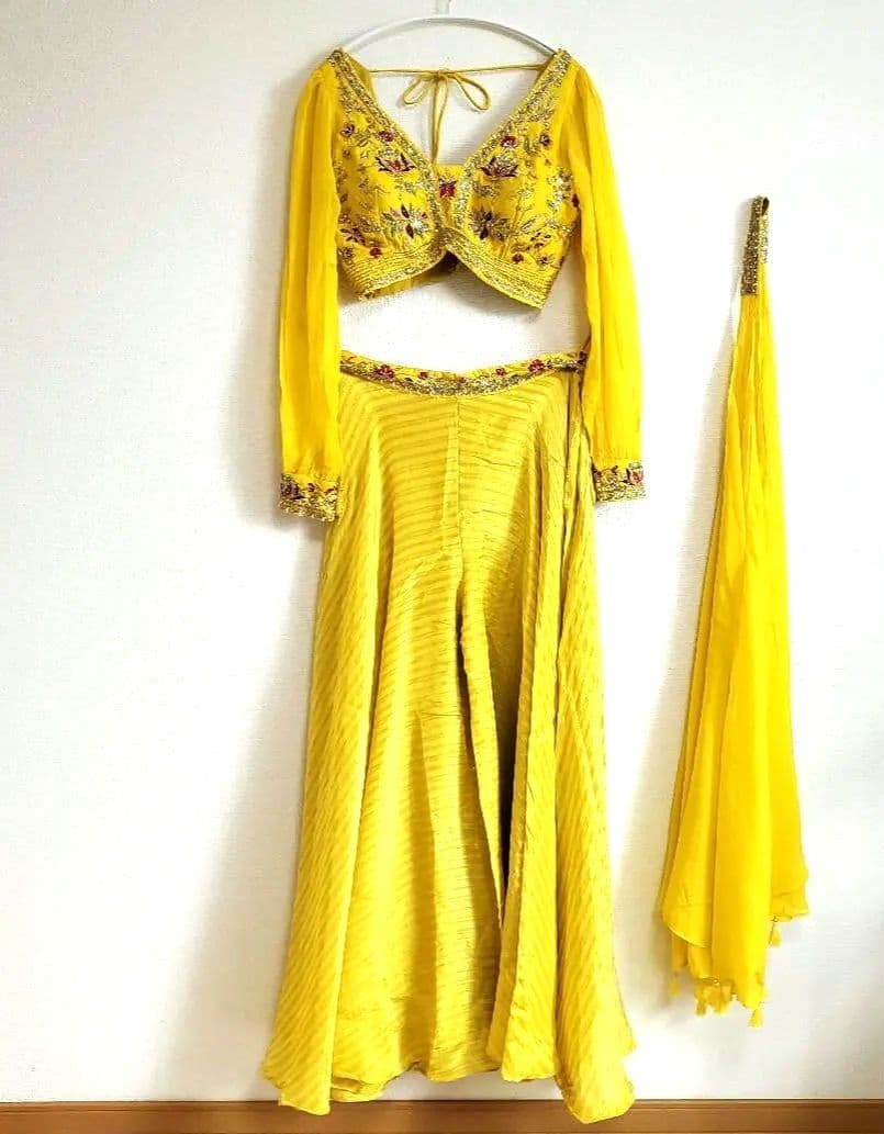 sale! yellow ボリウッドパーティードレス　ベリーダンス セットアップ