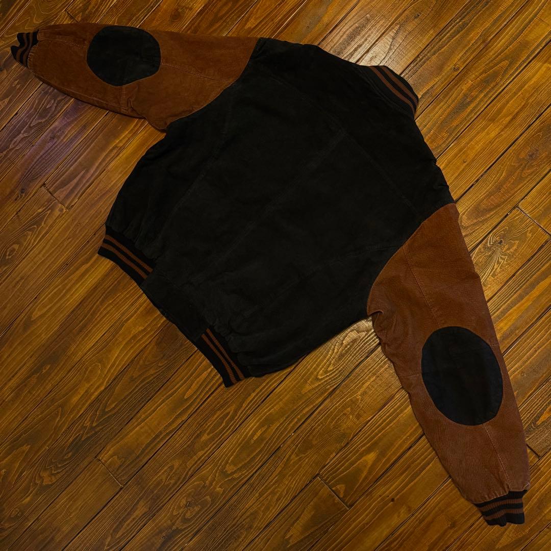 【VINTAGE VARSITY】 レザースウェード切替ブルゾン Lサイズ