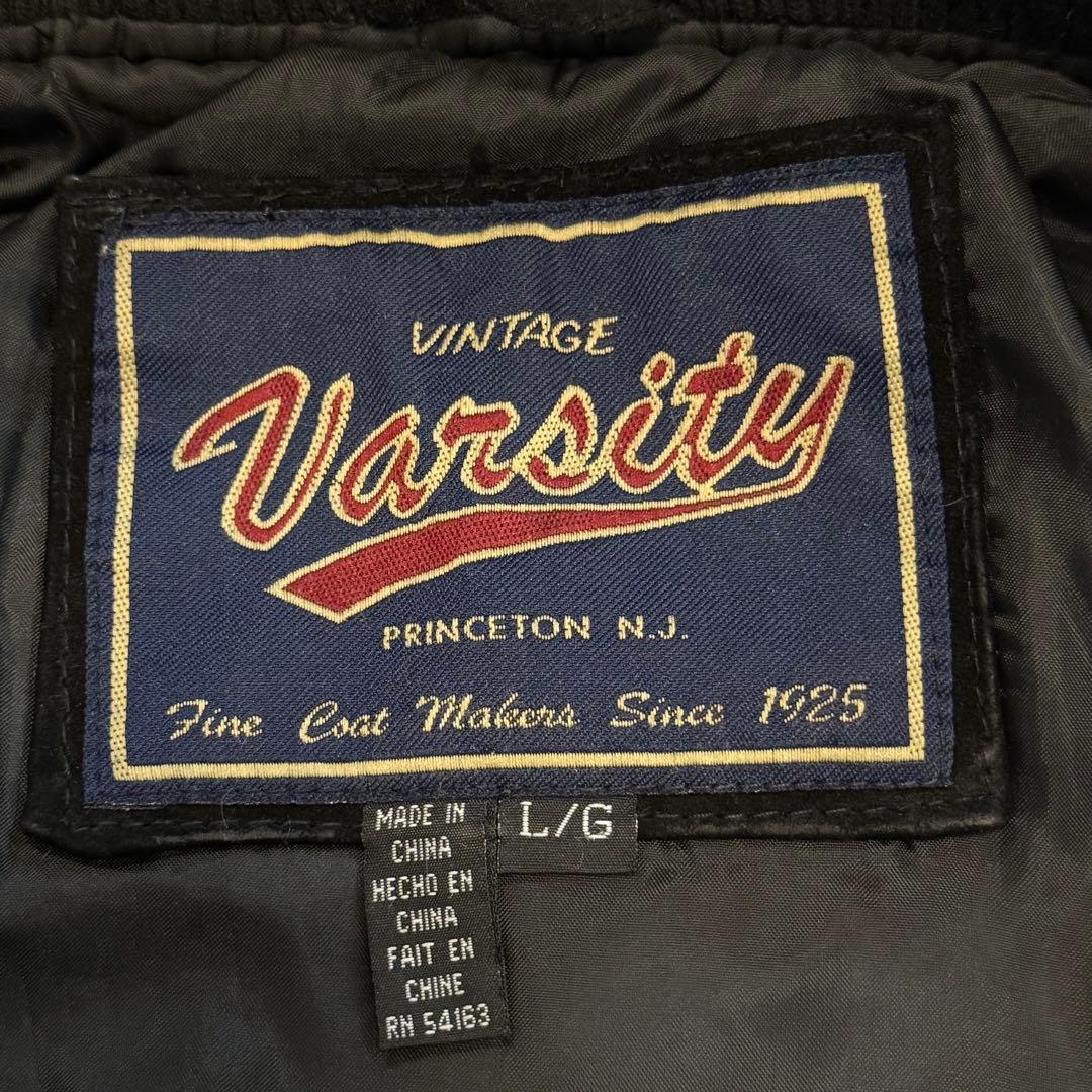 【VINTAGE VARSITY】 レザースウェード切替ブルゾン Lサイズ