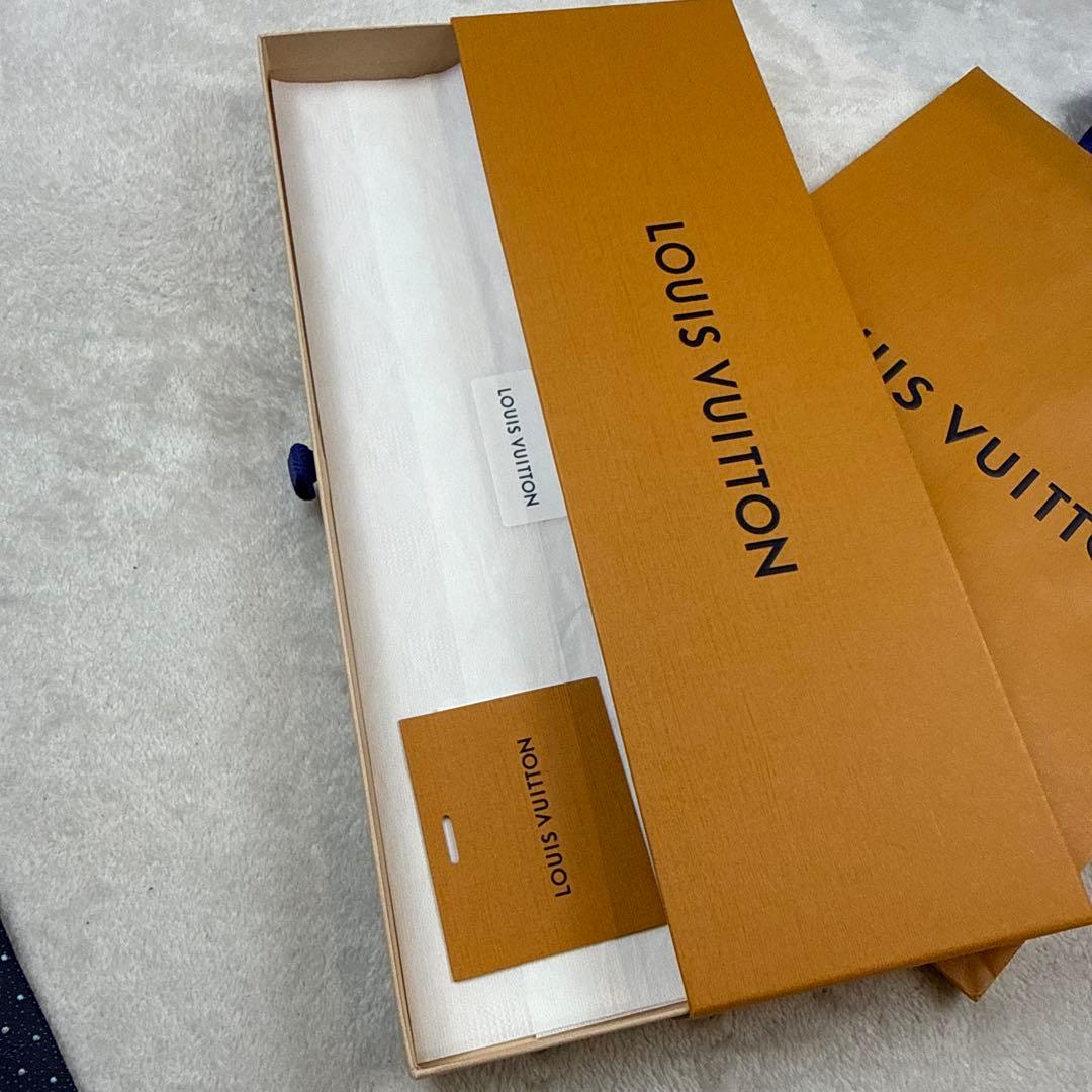 ルイヴィトン LVロゴ　モノグラムドット柄 ネクタイ　ネイビー　M79450