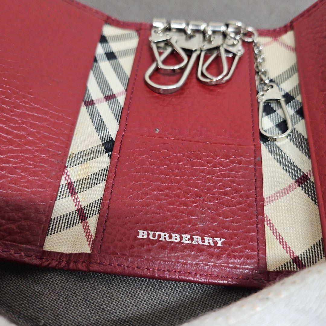 BURBERRY バーバリー キーケース ロゴ ボルドー レザー 4連