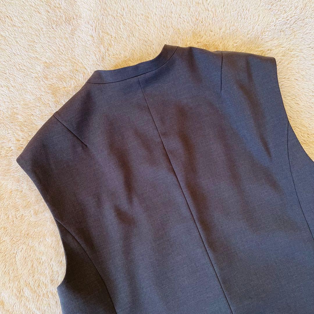 美品 NOBLE ノーブル 24AW ジレ ベスト ノーカラー ロング Vネック