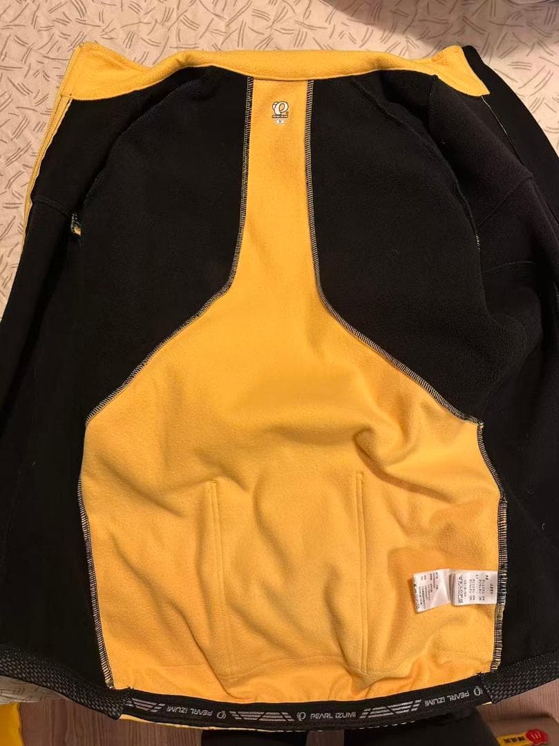 PEARL IZUMI サイクルジャージ 黒/黄色 冬期用