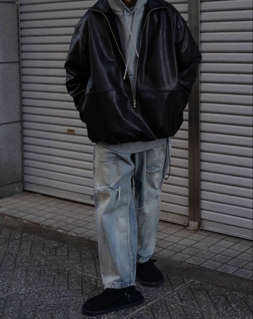 barbell object Attic sendai 別注 レザー アノラック