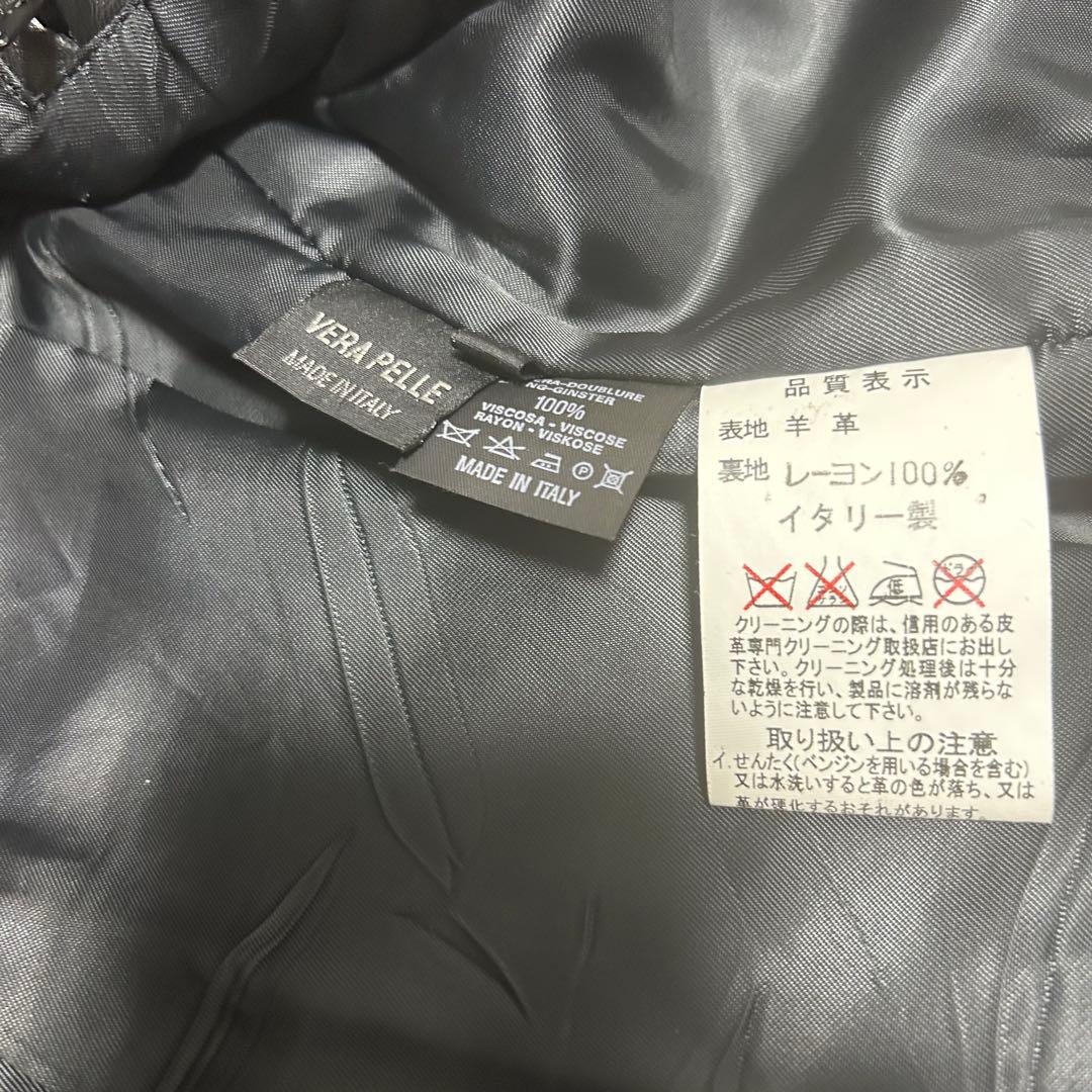90sイタリア製 レザージャケット 牛革 本革 ブラックストリート ヴィンテージ