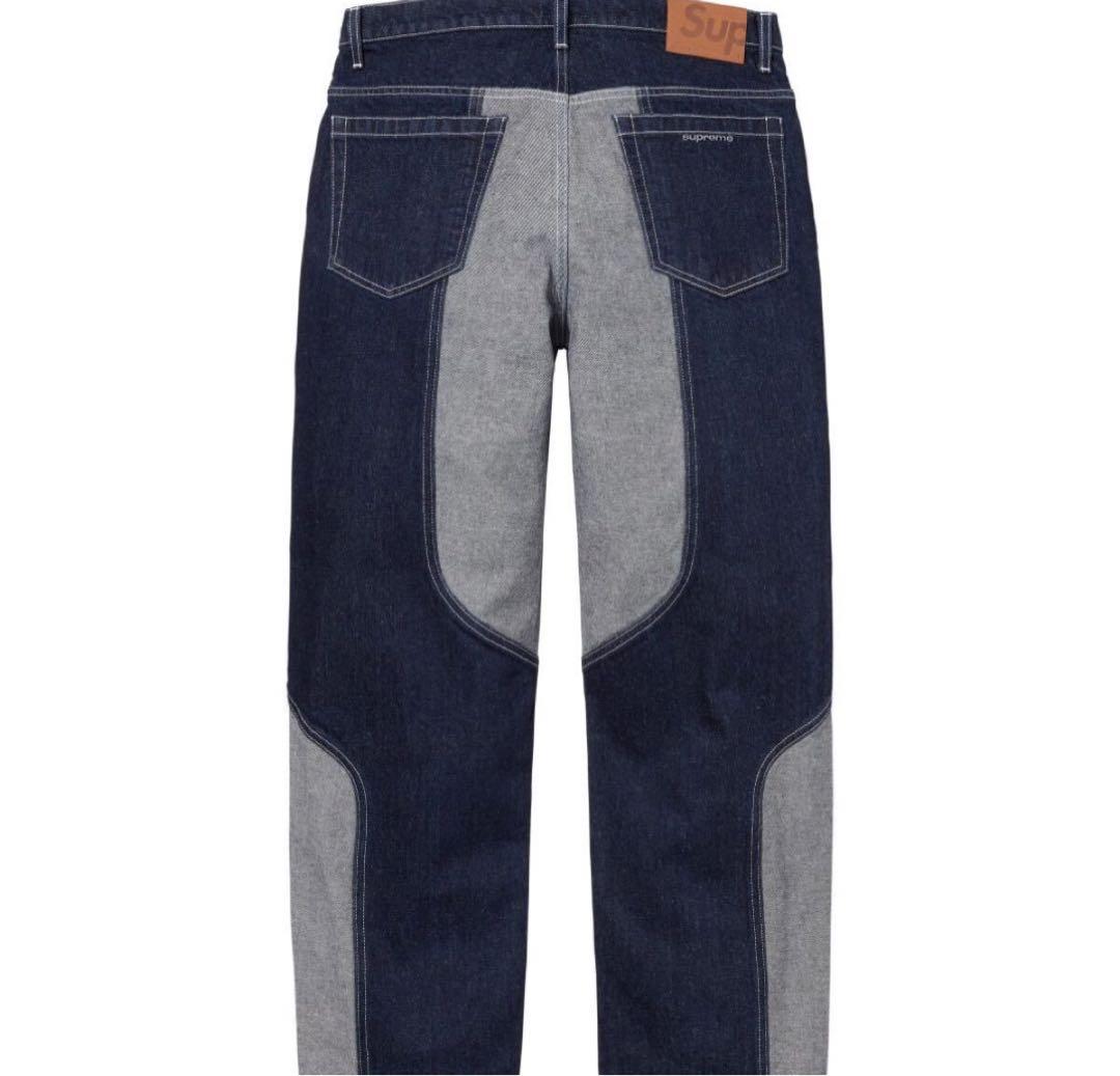 Supreme 2-Tone Paneled Baggy Jean ！