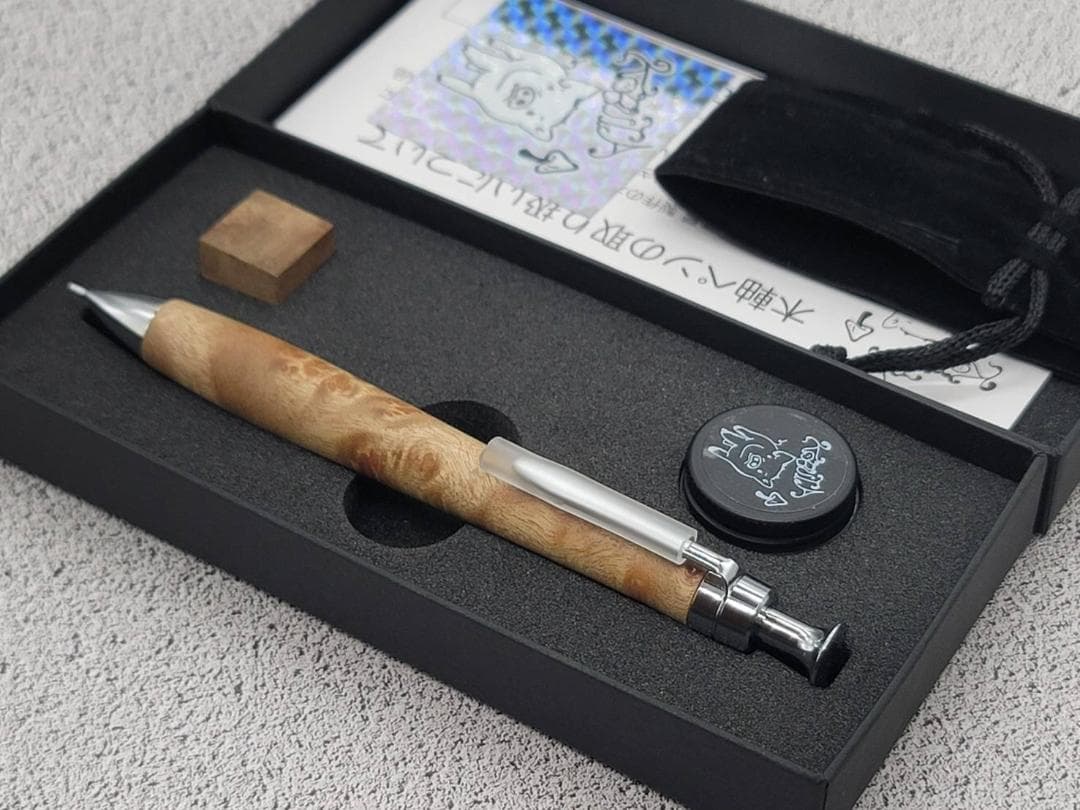 新品　こぶた工房　マーブルウッド極上杢　シャープペンシル0.5