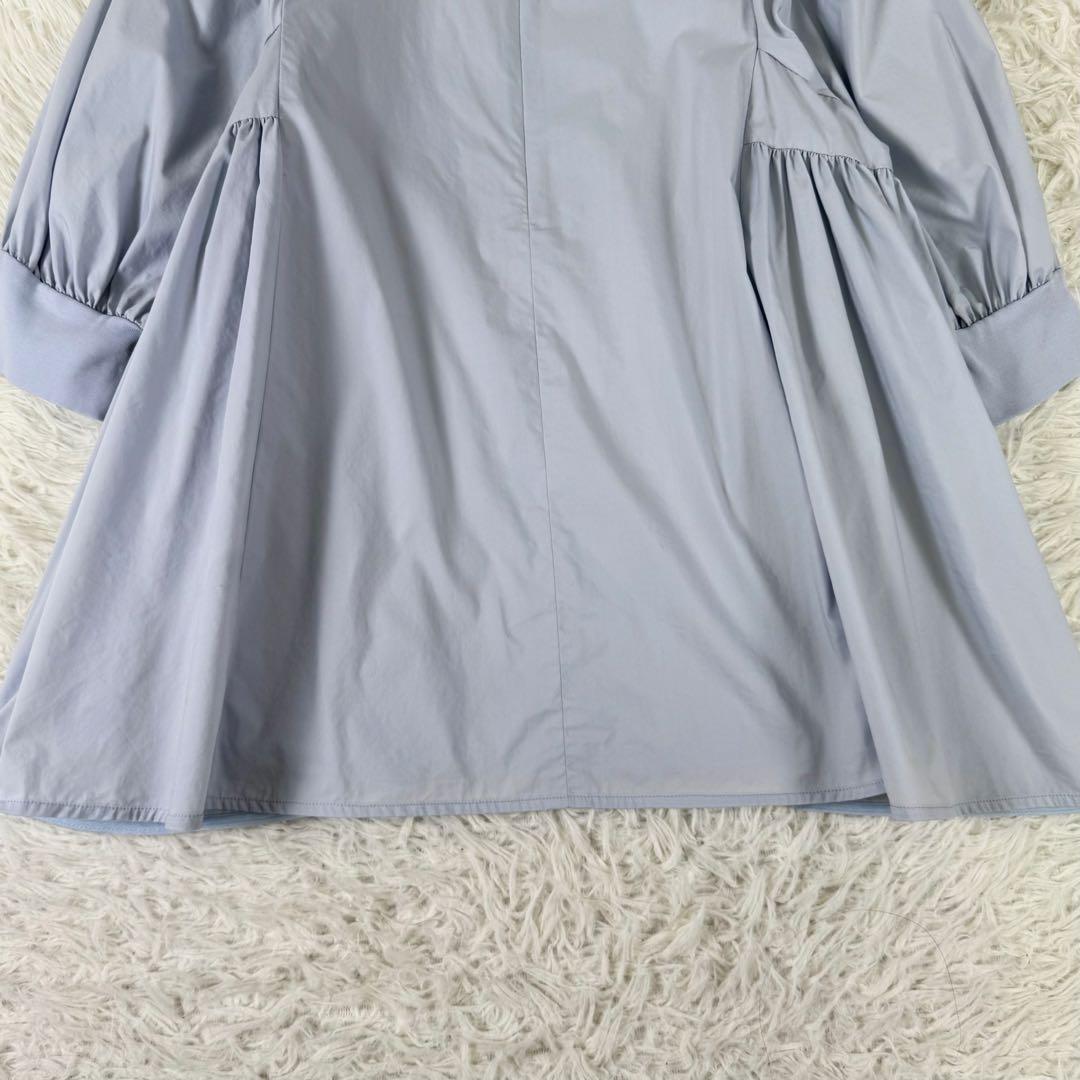 美品✨ ヨリ サイドギャザーパフブラウス ボウタイ リボン 洗える Sサイズ