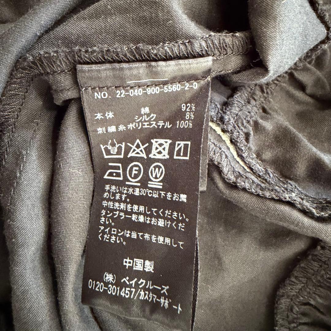 IENA maisonコットンシルクエンブロイダリーワンピース BLACK